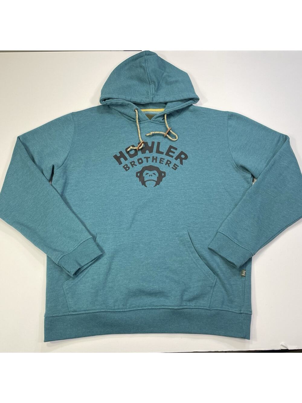 Howler Bros Hoodie Men’s XL Teal Camp Pullover Sweatshirt Pocket Heed The Call